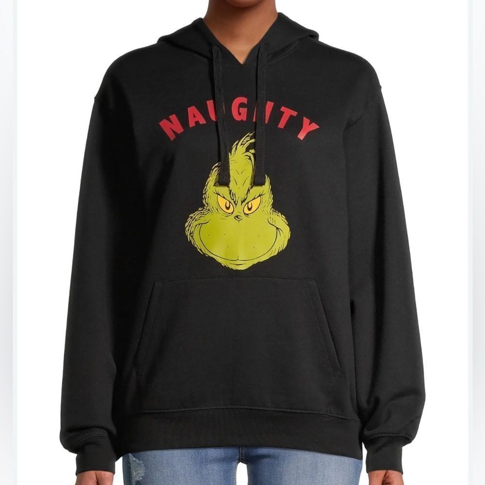 Naughty The Grinch Black Junior Hoodie(Size L11-13)